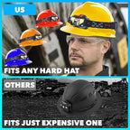 Skywin Hard Hat Light, Headlamp Rechargeable, 3 Pack Lightweight USB, XPG+COB 3 LED 200 Lumen Camping Helmet Light for Adults with Red Light IP44 Waterproof (Hard Hat Not Incl)