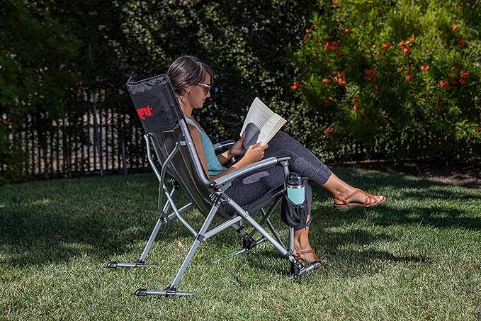Picnic TIME NCAA Unisex-Adult NCAA Outdoor Rocking Camp Chair, XL Heavy Duty Camping Chair for Adults