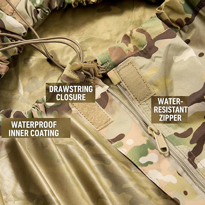 MT Military Modular Sleeping System, 3-Layer, Cold Weather Sleeping Bag, Waterproof Bivy Cover, Vacuum Compression Sack
