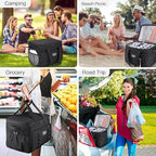 SUNUP 48 Cans Soft Sided Insulated Cooler Bag, Collapsible Large Lightweight Ice Chest, Portable Leak-Proof Cooler for Travel, Camping, Beach, Grocery