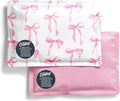 Fit & Fresh Cool Coolers 2 Pack Soft Ice for Lunch Bags, Flexible Stretch Nylon, Durable, Reusable Lunch Box Ice Packs, Soft Ice, Reusable Freezer Packs, Lunch Ice, Easy to Clean, Pink Bows