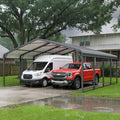 20x20 FT Metal Carport for 2 Cars, Heavy Duty Canopy Carport with Updated Roof & Enhanced Base, Garage Vertaile for RV Car, Truck, Boat, Tractors, Party, Grey