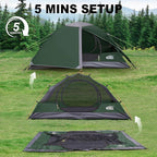 2 Person Backpacking Tent, Waterproof Windproof Two Person Tent, Lightweight Easy Setup 2 Man Tent for Camping Hiking Cycling