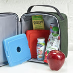 Cool Coolers By Fit & Fresh 4 Pack Slim Ice Packs, Quick Freeze Space Saving Reusable Ice Packs for Lunch Boxes or Coolers, Multi Colored, 2 Packs of 4