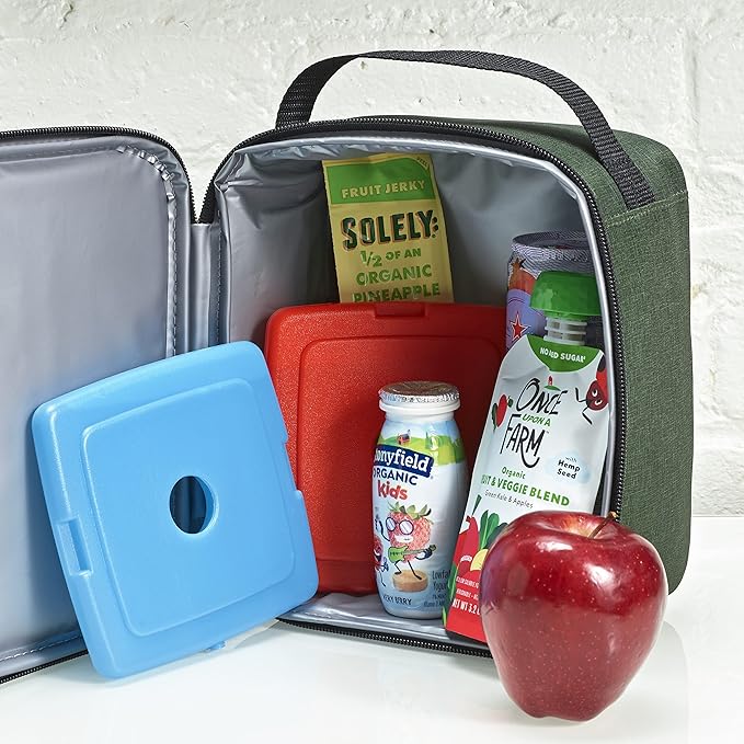 Cool Coolers by Fit & Fresh 4 Pack Slim Ice Packs, Quick Freeze Space Saving Reusable Ice for Lunch Boxes or Coolers, Multi Colored, 2 Packs of 4 (Pack of 6)