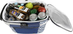 ALLCAMP Picnic Basket - Insulated Cooler, Thickening Foldable Picnic Basket with Removable Baskets & Sewn-in Frame, Basket for House Warming Gifts New Home(Rectangle Blue White)