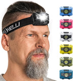 Foxelli USB‑C Rechargeable LED Headlamp – Ultra‑Light 2.4 oz & Bright 180 Lumens – Red/White Light, 5 Modes, IPX5 Waterproof, 40 h Runtime for Trail Running, Camping, Hiking
