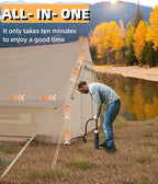 GAOMON Inflatable Camping Tent with Air Pump, 6-8 Person Large Blow Up Tent for Family or Group, Waterproof Oxford Fabric, Quick Setup Glamping Tent for Outdoor, All Seasons