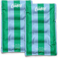 Cool Coolers Reusable XL Soft Ice Packs for Coolers, Long-Lasting Lunch Box Ice Pack, High Performance Quick Freeze, 2Pk, Blue & Green Stripe