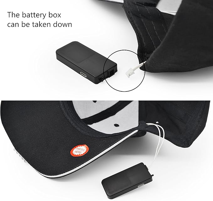 Hands Free Rechargeable LED Baseball Cap Hat for Outdoor Hip Hop Party Holiday