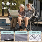 Camping Loveseat for Couples, Friends & Families, Double Camping Chair, Foldable Two Person Camping Chair for Campfire Nights, Tailgating Fun, Beach Escapes, RV Road Trips & Cozy Backyard Comfort