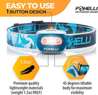 Foxelli LED Headlamp Flashlight for Adults & Kids, Running, Camping, Hiking Head Lamp with White & Red Light, Comfortable Headband, Lightweight & Waterproof, 3 AAA Batteries