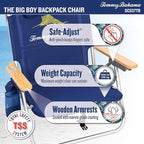 Tommy Bahama Wide Seat Big Boy 4-Position Folding 13" High Seat Backpack Beach or Camping Chair, Navy
