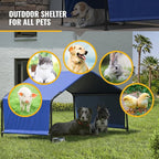 ShelterLogic 2.5' Outdoor Pet Shade, Versatile Pet Canopy Tent for Small-Breed Dogs, Cats, Small Animals and Livestock, Blue