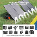 ACOPOWER 400W Mono Portable Foldable Solar Panel - 2pcs 200W, 25% Efficiency, Black, Professional Portable Style - Ideal for RV, Camping, Off Grid