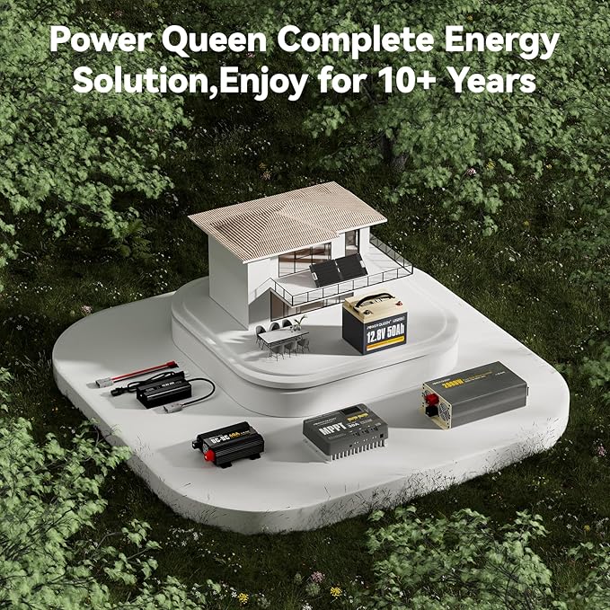 Power Queen 12V 50Ah LiFePO4 Battery Upgrade, Lithium Battery with 50A BMS Protection, Up to 15000 Cycles, Portable & Lightweight for RV Camping, Trolling Motor,Fish Finder, Solar