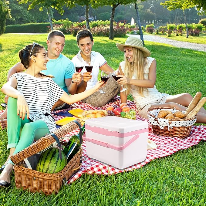 13L Pool Cooler, Insulated Hard Cooler with Handle & Hanging Bracket, Keeps Drinks Cold for 3 Days, Portable Poolside Drink Cooler for Above-Ground Pools, Camping, Fishing