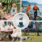 Propane Camping Stove With High Power Burner, Single Burner Bottle Top Propane Stove Adjustable Flame for Backpacking,Hiking,Camping,Tank Top Stove With USB Cable (Fuel not included)
