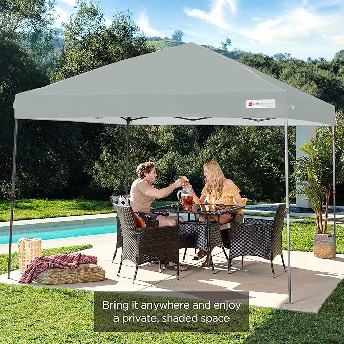 Best Choice Products 10x10ft Pop Up Canopy Tent, Outdoor Shade, 1 Person 1 Minute Set Up, Carry Case, 4 Weight Bags - Silver