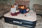 AirBedz by Pittman Outdoors Air Mattress - Indoor Outdoor with Built-in Air Pump, Queen Size, 20" Tall, Wave Beam Pattern, Carry Bag and Repair Kit Included