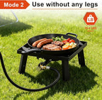 Nelyrho Propane Outdoor Stove, High Pressure Single Propane Burner, 153,000 BTU, Adjustable Height, 0-30 PSI, Heavy-Duty Cast Iron for Outdoor Cooking, Camping, Turkey Frying & Brewing