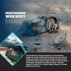 Kakadu Canvas Swag Tent, 1 Person, Australian Polycotton Camping Ground Tent, All Seasons, Waterproof, with 2.75” Foam Mattress, LED Lighting, Carry Bag