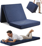 Sleeping Mats for Adults,Memory Foam Camping Trifold Mattress,Folding Pad,Machine Washable Cover,Floor Guest Bed