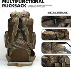 100L Camping Hiking Backpack,Molle military Tactical rucksack backpack,Waterproof Lightweight Hiking Backpack (Maple Leaf)