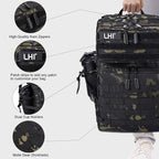 LHI Military Tactical Backpack for Men and Women 45L Army 3 Days Assault Pack Bag Large Rucksack with Shoe Compartment - Black CP