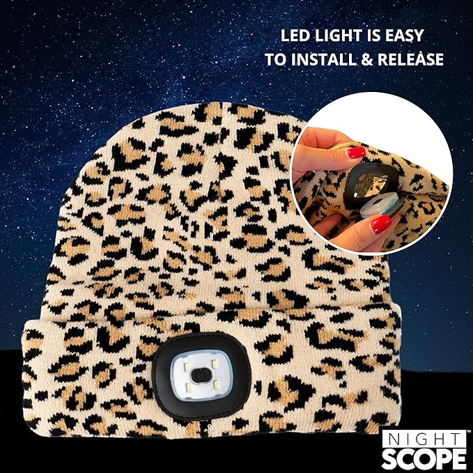 Classic Rechargeable LED Warm Knit Beanie Head Light Hat Headlamp for Outdoor Activities