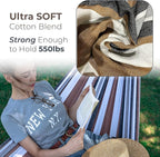 Backyard Expressions - 914921 - Portable Double 2 Person Outdoor Hammock with Stand - Brown and Gray - 9 x 3 Foot Hammock