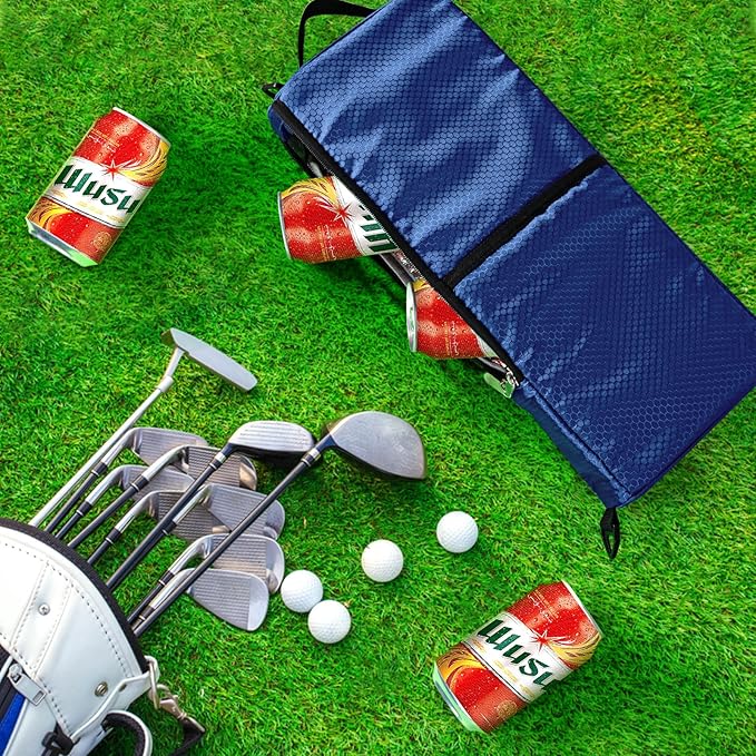 Golf Cooler Bag Golf Cooler Sleeve - Holds 6 Beer Cans or 2 Wine Bottles Cold Golf Accessories Gifts for Men Dad Husband, Insulated Beer Cooler for Golfing, Beach Days, Picnic