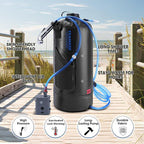 Teamaze Portable Shower,12L/3.2 Gal Solar Camping Shower Bag with Auto Pressure Pump,Portable Outdoor Shower for Camping,Beach,Hiking,RV,Pet Bath