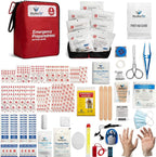 Travel-First Aid-Kit Car-Home 180 Piece Survival-Kit Outdoor-Adventure - Full Portable Emergency Essential - Hiking Camping Medical Aid Survival Camping FAK