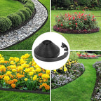 2-Inch x 200 FT Landscape Edging Border with 300 Stakes, Plastic Garden Edging Border Kit, Flexible No Dig Lawn Edging Border for Garden Flower Beds Yard Pathway Paver (Black)