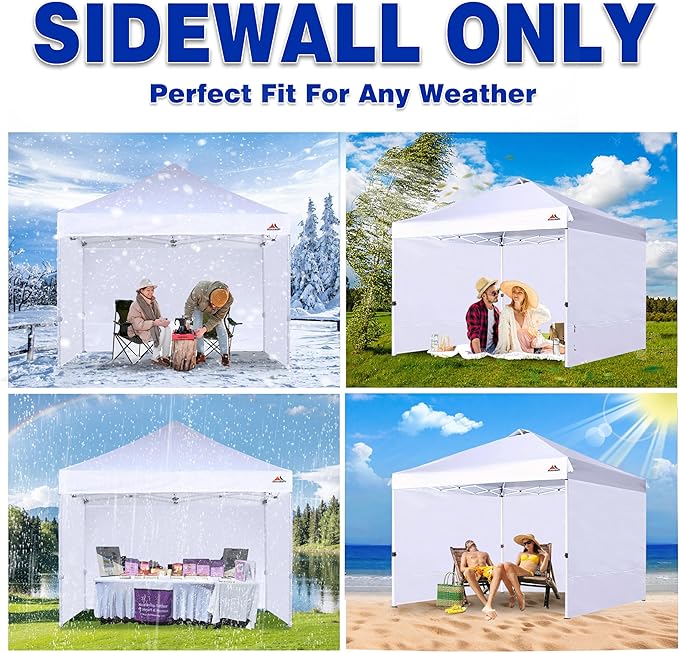 SCOCANOPY SideWall for 12x12ft Canopy Frame, 3 Pack SunWalls Only, (Light Khaki)