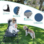 #WEJOY Folding Lounge Chair Outdoor, 5-Position Adjustable Sunbathing Tanning Chair with Shoulder Strap & Side Pocket, Heavy Duty Reclining Chair for Patio Pool Camping, Portable Folding Bed Cot,Blue