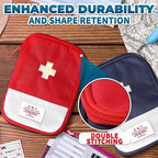2 Pcs Travel First Aid Bag Empty Portable Storage - Small Medical Bag Empty with Multiple Compartments, 7.1x5.1" Small First Aid Pouch with Zipper Closure - Outdoor Adventure Gift for Camping & Hiking