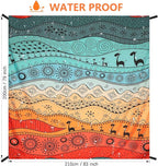 Beach Blanket Waterproof Sandproof Beach Mat 79" X 83"/10'x9'for 2-8 Adults Quick Drying Outdoor Picnic Mat Beach Accessories for Travel, Camping, Hiking