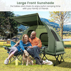 Safstar 5-in-1 Tent Cot, Camping Cot Tent with Air Mattress, Sleeping Bag, Camping Cot, Awning & Air Pillow, Carrying Bag, Off The Ground Tent, Elevated Tent Cot for Camping Hiking Picnic Travel