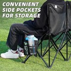 G GOOD GAIN Portable Soccer Bench - Team Bench Soccer 6 Seats with Bag, Sideline Folding Bench, Folded Chair Seating 6 for Football Camp Outdoor Sport Events, Team Chairs for Adults, Black