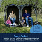 WeatherPod® The Original Shark Tank Side-by-Side™ 2-4 Person Pop-Up Pod - Stay Warm, Dry, and Out of The Sun - Weather Pod for Sports, Rain, or Wind - Simple to Set Up and Tear Down