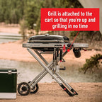 Weber Traveler Portable Liquid Propane Gas Grill for Camping and Travel, 1 Burner, Black