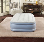 Beautyrest Hi-Loft Twin Size Air Mattress with Vertical Beam Construction, Edge Support, External Pump and Puncture Resistant Vinyl for Guests and Camping