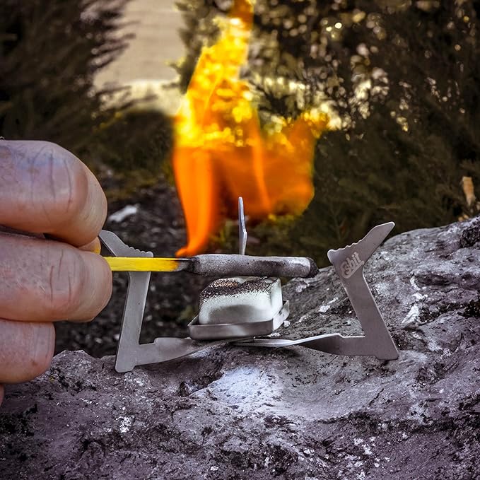Esbit 4g Solid Fuel Tablets for Backpacking & Camping Stoves & Grills, 1300-Degree Smokeless Emergency Fire Starter Squares, 60 Pack