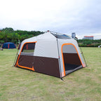 KTT Extra Large Tent 10-12-14 Person(B),Family Cabin Tents,2 Rooms,3 Doors and 3 Windows with Mesh,Straight Wall,Waterproof,Double Layer,Big Tent for Outdoor,Picnic,Camping,Family Gathering