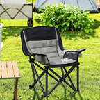 Outsunny Double Camping Chair for Adults, Padded Folding Camp Chair for 2 Person with Armrest, Wine Glass Holder, Cup Holder, Carry Bag for Outdoor Sports, Picnics, Supports up to 552 lbs.