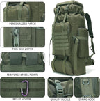Hiking Backpack for Men 70L/100L Camping Backpack Military Rucksack Molle 3 Days Assault Pack for Climbing | Camping Backpack, 3 Days Assault Pack, for Climbing