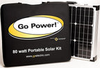 Go Power GP-PSK-90 90W Portable Folding Solar Panel Kit, 10 Amp Solar Controller, Adjustable Folding Legs, SAE & XLR Plug Adapters, Includes Heavy Duty Carrying Case