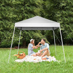 VINGLI 6x6 ft Pop Up Canopy Tent, Easy Up Canopy Event Tent Foldable Portable Canopies for Camping, Patio, Outdoor Gazebo Slant Legs, Outdoor Instant Shelter Canopies with Carry Bag (White)